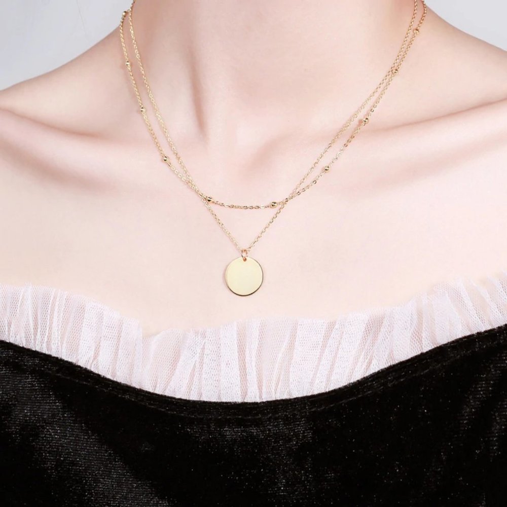 *NEW Gold/Sterling Silver Coin Layered Necklace - Picture 6 of 13